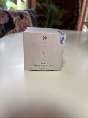 Tatcha Indigo Overnight Repair - Beige Box with Blue Accent